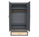 WARDROBE Océania Cedar Rattan Weave Cabinet Grey by Théo