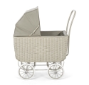 Retro Rattan Doll Pram - Grey