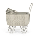 Retro Rattan Doll Pram - Grey