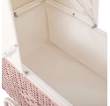 Retro Rattan Doll Pram - Pink