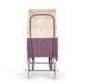 Retro Rattan Doll Pram - Purple
