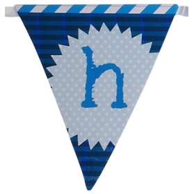 Blue Stripes ~Guirlande Happy Birthday~
