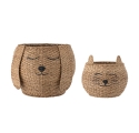 Set of 2 Milus storage baskets in woven rattan