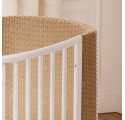 Lit bébé évolutif COQUILLAGE cèdre et cannage rotin  60 x 120 cm