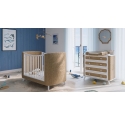 Lit bébé évolutif COQUILLAGE cèdre et cannage rotin  60 x 120 cm