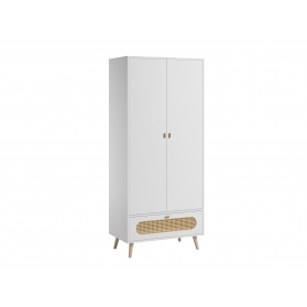 Armoire CANNE en rotin - Blanc