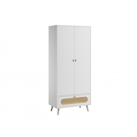 Armoire CANNE en rotin - Blanc