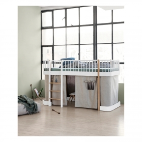 Rideau Cabane pour Lit mezzanine mi-haut WOOD Mini + - Nature