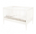 Lit bébé évolutif Gustavienne avec matelas - Blanc