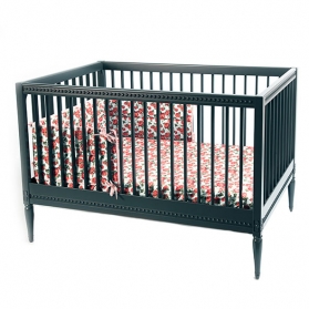 Lit bébé évolutif Gustavienne avec matelas - Vert profond