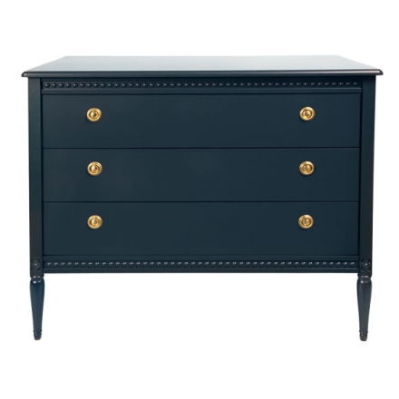 Commode Gustavienne Vert profond avec plan à langer amovible