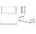 Lit Gustavienne 90 x 200 cm - Bleu gustavien