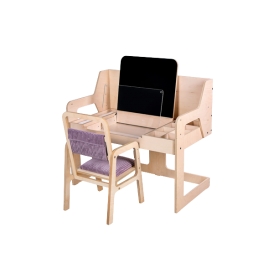 Ensemble Bureau et chaise Montessori réglable Luula - Coussin rose