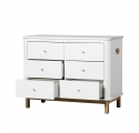 Wood Nursery dresser 6 Drawers W.top Large - White Oak