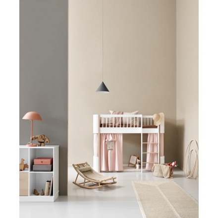 Rideau Cabane pour Lit mezzanine mi-haut WOOD Mini + - Rose