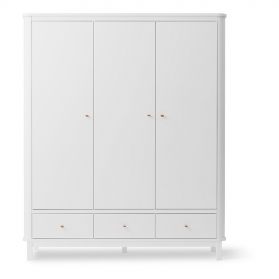 Armoire 3 portes WOOD - Blanc