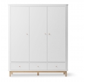 Armoire  3 portes WOOD - Blanc/chêne