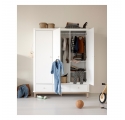 Armoire  3 portes WOOD - Blanc/chêne