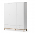 Armoire  3 portes WOOD - Blanc/chêne