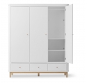 Armoire  3 portes WOOD - Blanc/chêne