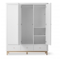 Armoire  3 portes WOOD - Blanc/chêne