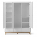 Armoire  3 portes WOOD - Blanc/chêne