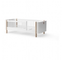 Lit junior WOOD Mini + - Blanc/chêne - 68x162 cm
