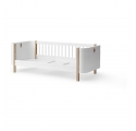 Lit junior WOOD Mini + - Blanc/chêne - 68x162 cm