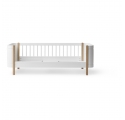 Lit junior WOOD Mini + - Blanc/chêne - 68x162 cm