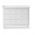 Commode à langer 6 tiroirs WOOD avec grand plan - Blanc