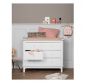 Commode à langer 6 tiroirs WOOD avec grand plan - Blanc