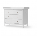 Commode à langer 6 tiroirs WOOD avec grand plan - Blanc