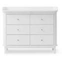 Commode à langer 6 tiroirs WOOD avec grand plan - Blanc