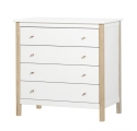 WOOD 4-drawer chest - White/Natural Oak