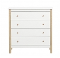 WOOD 4-drawer chest - White/Natural Oak