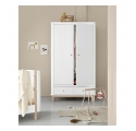 Armoire 2 portes WOOD - Blanc/chêne
