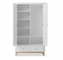 Armoire 2 portes WOOD - Blanc/chêne