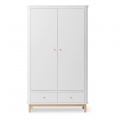 Armoire 2 portes WOOD - Blanc/chêne