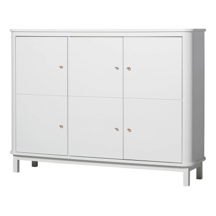 Armoire multi-rangement 3 portes WOOD - Blanc