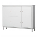 Armoire multi-rangement 3 portes WOOD - Blanc
