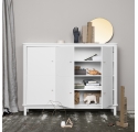 Armoire multi-rangement 3 portes WOOD - Blanc