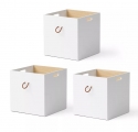 WOOD storage box White/Oak - Set of 3 pieces
