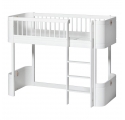Lit mezzanine mi-haut WOOD Mini + - Blanc - 68x162 cm
