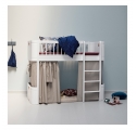 Lit mezzanine mi-haut WOOD Mini + - Blanc - 68x162 cm
