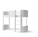 Lit mezzanine mi-haut WOOD Mini + - Blanc - 68x162 cm