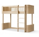 Lit mezzanine mi-haut WOOD Mini + - Chêne - 68x162 cm