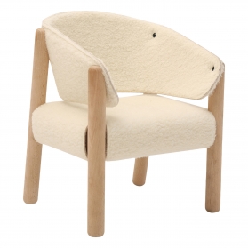 Chaise SABA Fur en hêtre brut - Ecru