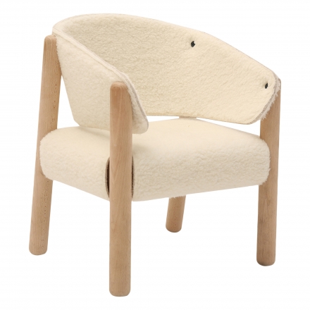 Fur SABA chair in raw beech - Ecru