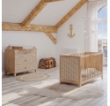 NAMI wood and rattan crib 60 x 120 cm - Natural wood