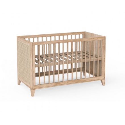 NAMI wood and rattan crib 60 x 120 cm - Natural wood